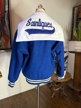 Vintage Varsity Jacket | Royal Blue Wool | "Saintiques" Women's Small (fits Med)